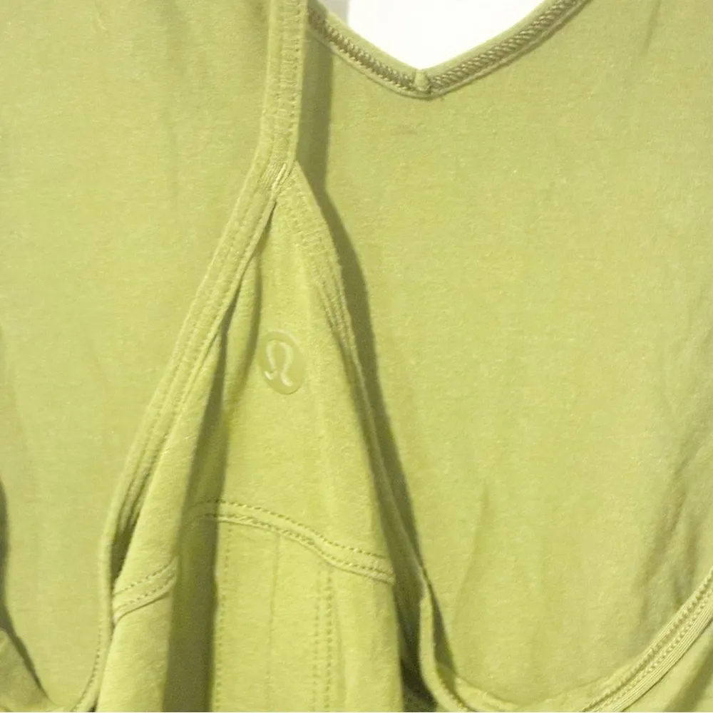 LULULEMON Size 4 Bronze Green Silk Modal Tied T- Back Relaxed Yoga Tank - Image 6
