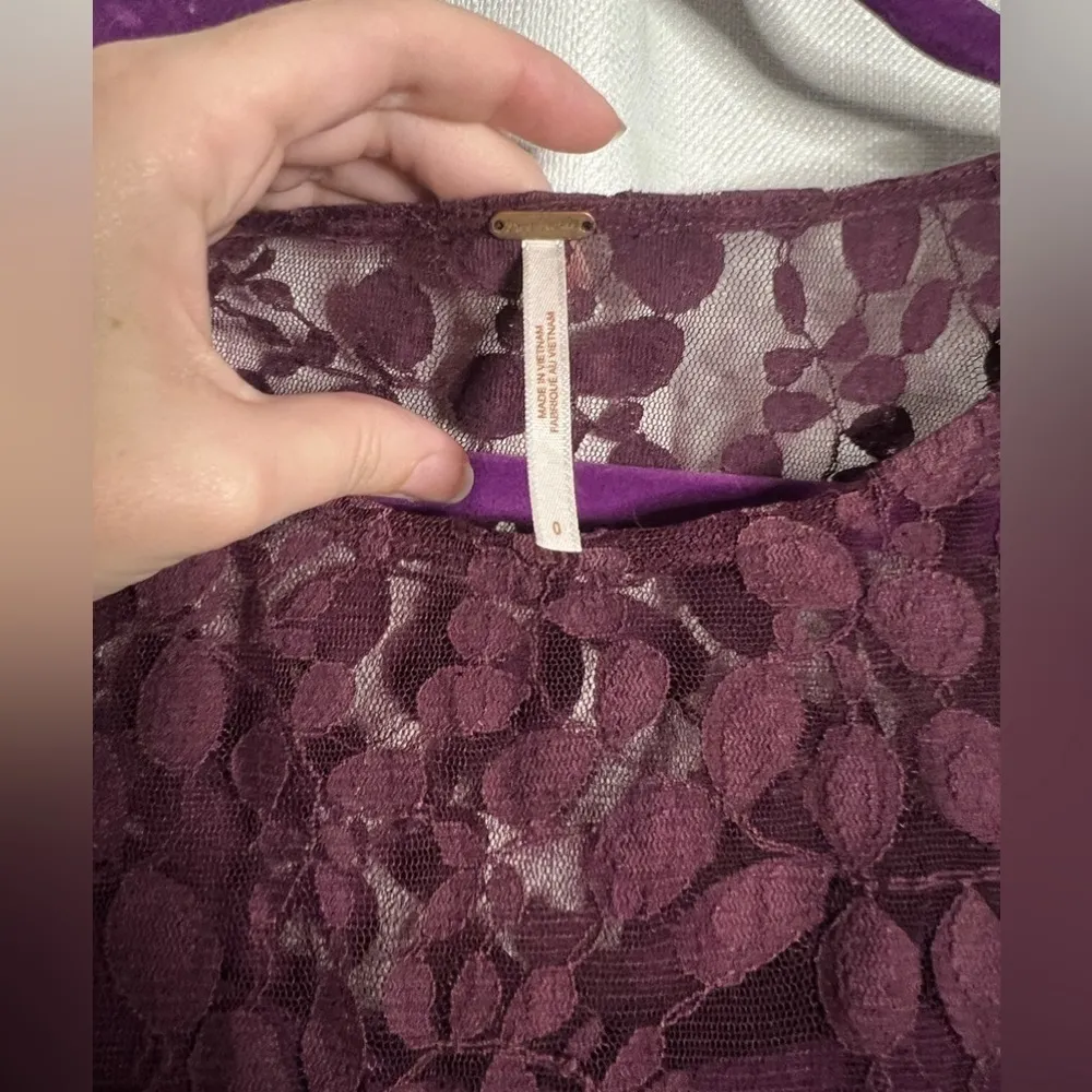 Free People Purple Floral Mesh Lace Dress ASO Taylor Swift 0 - Image 3