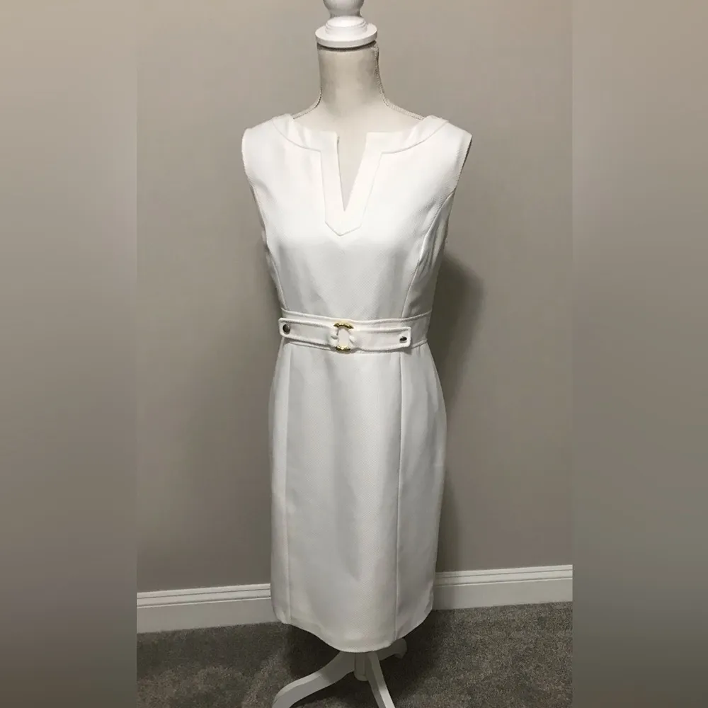 Tahari Arthur S Levine Womans Clarissa white Sheath Dress - Image 3