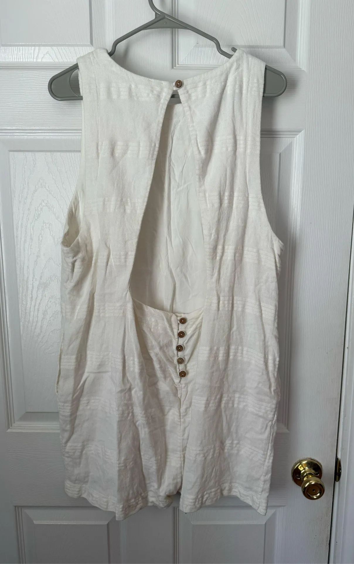 Free People White Linen Romper Dress - Image 4