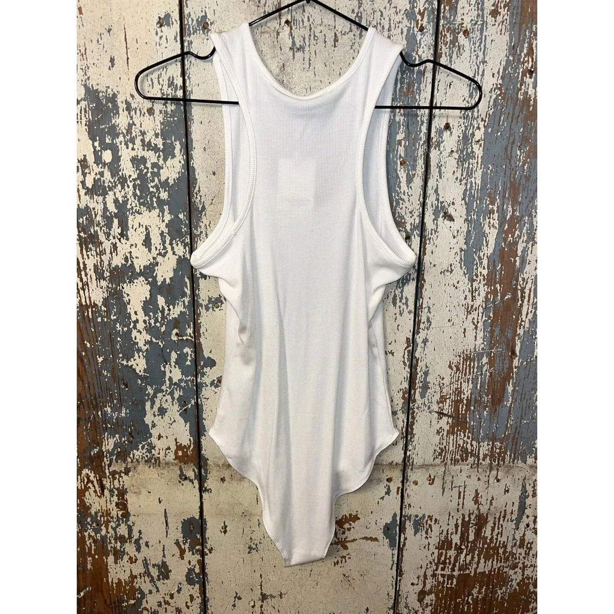 NWT MangoPop white ribbed bodysuit, size medium - Image 5
