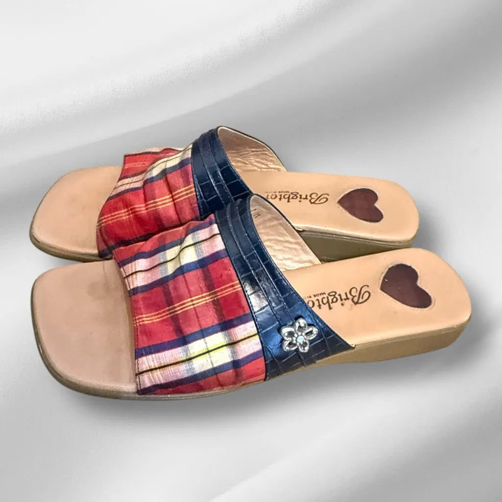 Brighton Belize Women's Multicolor Plaid‎ Slide Sandals - Image 5
