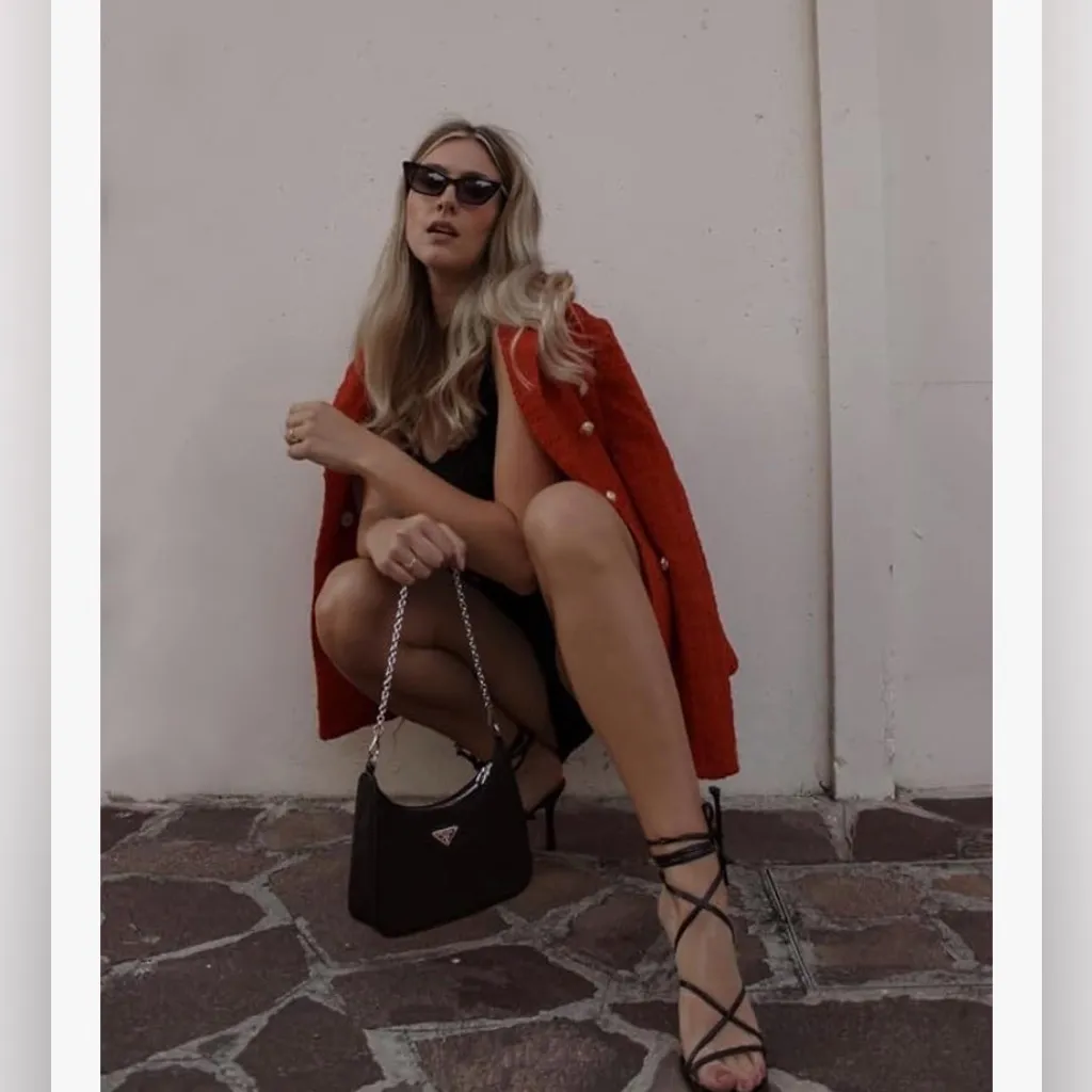 NEW Black Stiletto High Heels Strappy Lace Up Sandals 10 - Image 3