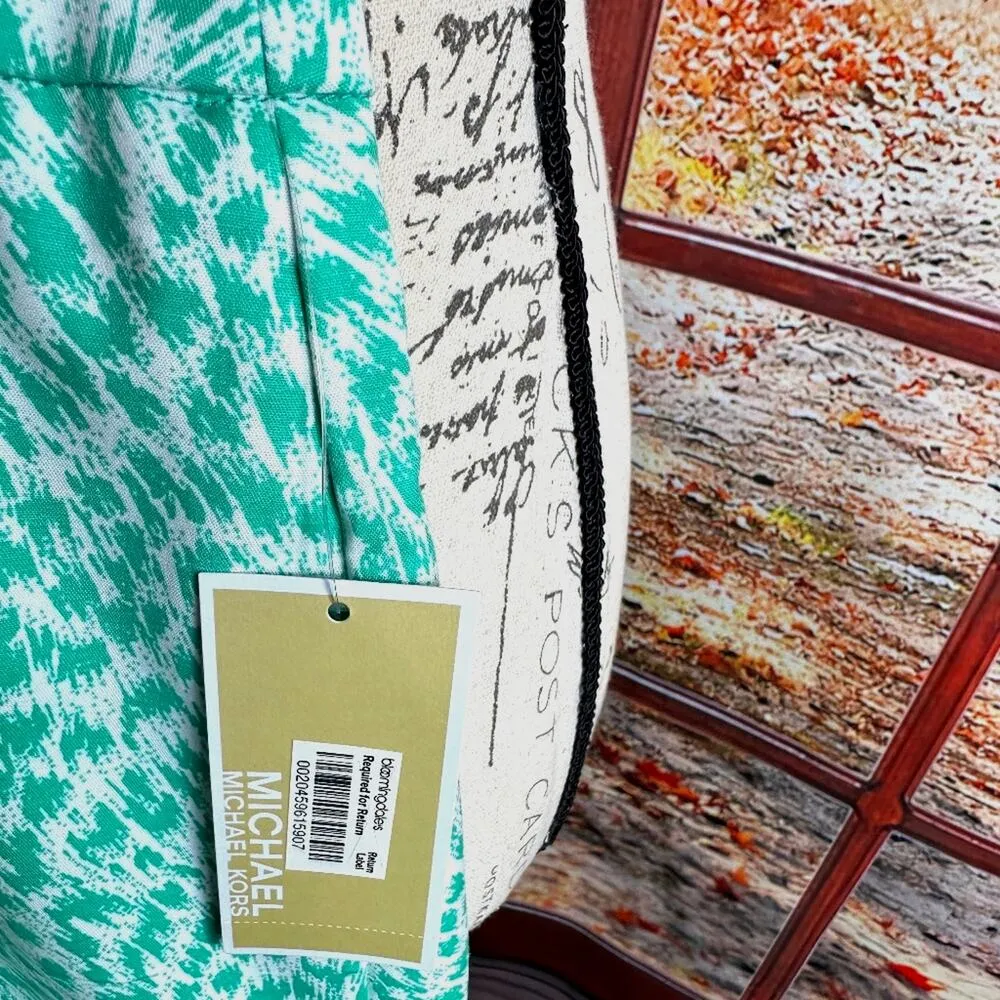 Michael Kors Cheetah Print Skirt Green and White size 14 - Image 7