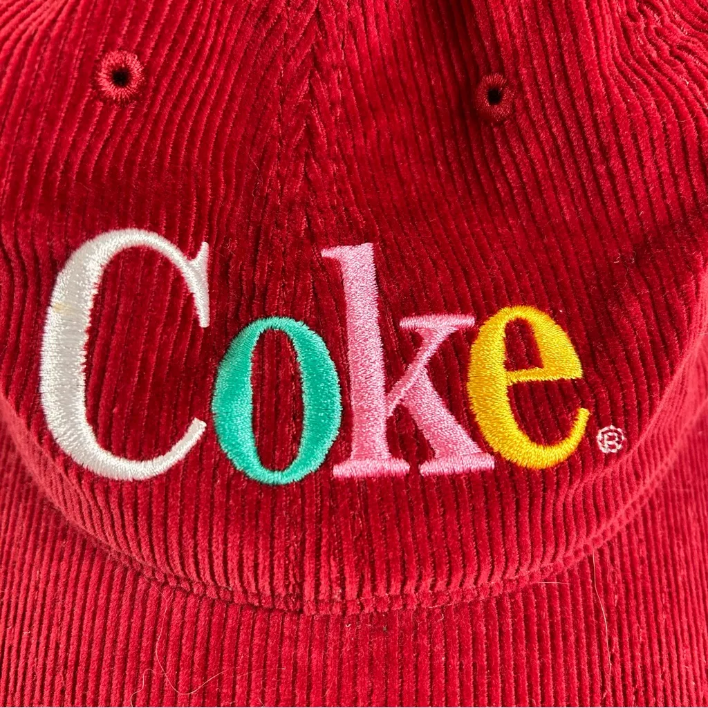 Coke Red Corduroy Cap - Image 2