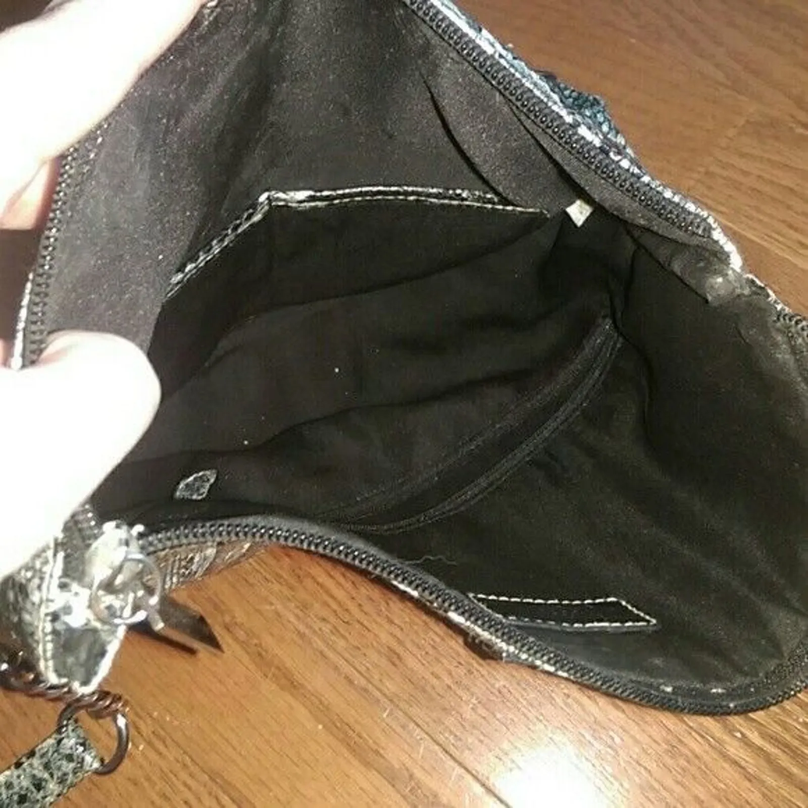 Sofia Vergara Purse Faux Snakeskin Fold Over Shoulder Bag / Handbag - Image 8