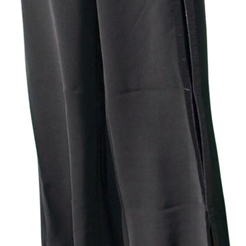 Cache Black UN-ZIP 32" LEG TO THIGH Pant Satin Seam Flair Flat Front NWT $138 - Image 7