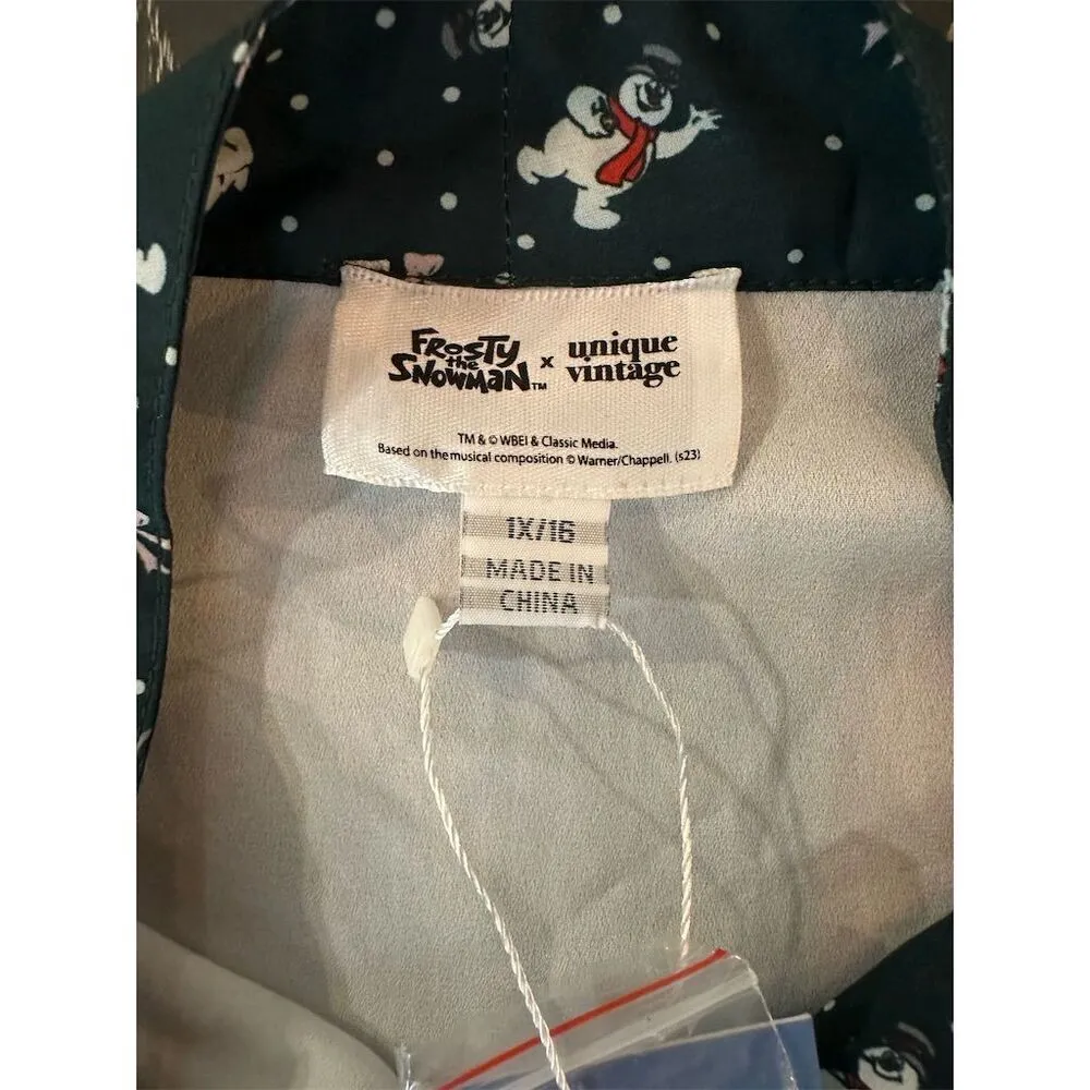 Frosty the Snowman Unique Vintage White Long Sleeve Top w/ Skinny Tie Scarf 1X - Image 11