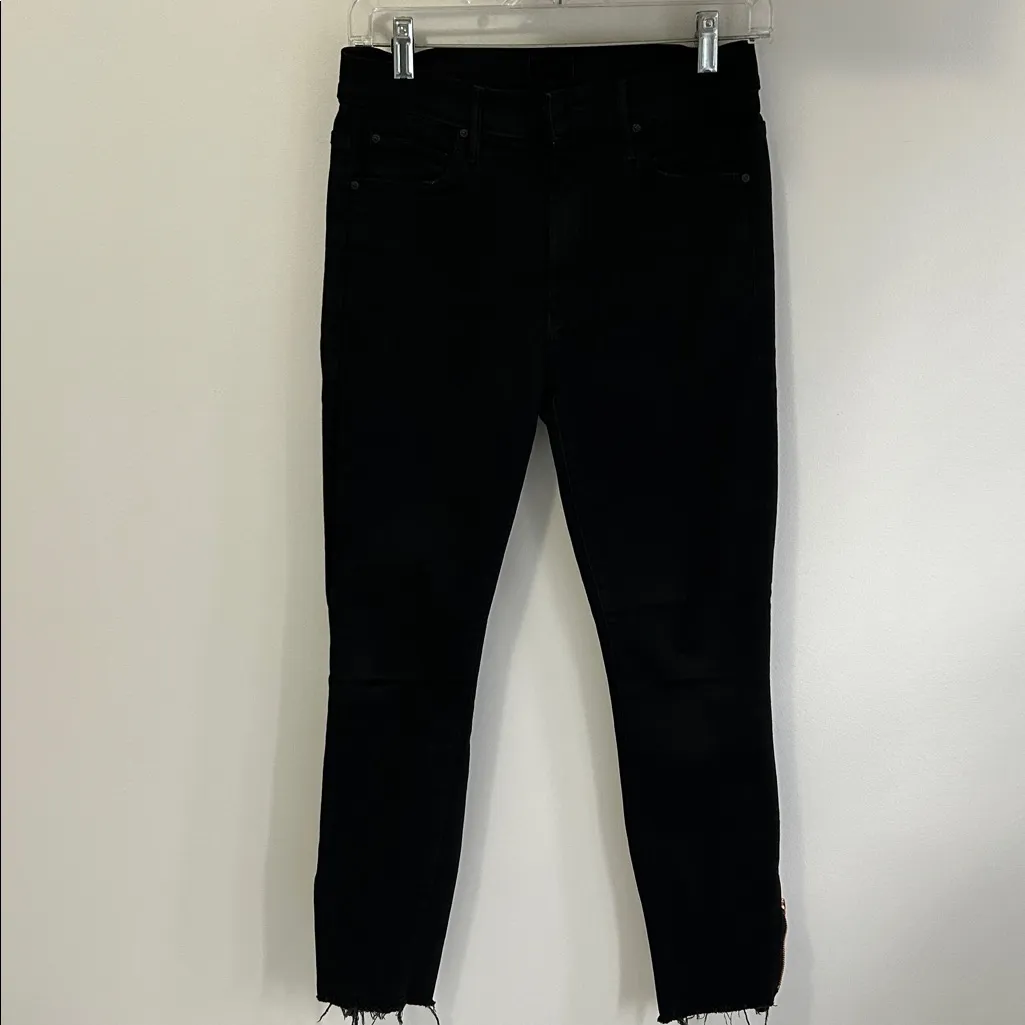Mother The Stunner Double Zip Ankle Step Fray Not Guilty Black Size 27 - Image 6