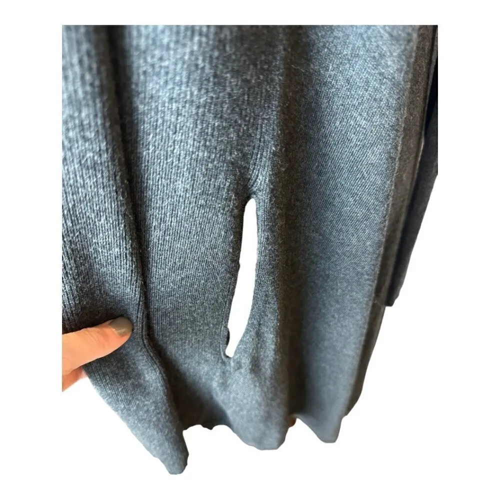 Ted Baker London Charcoal Gray Kristo Waterfall‎ Asymmetric Cardigan Sweater 8 - Image 8