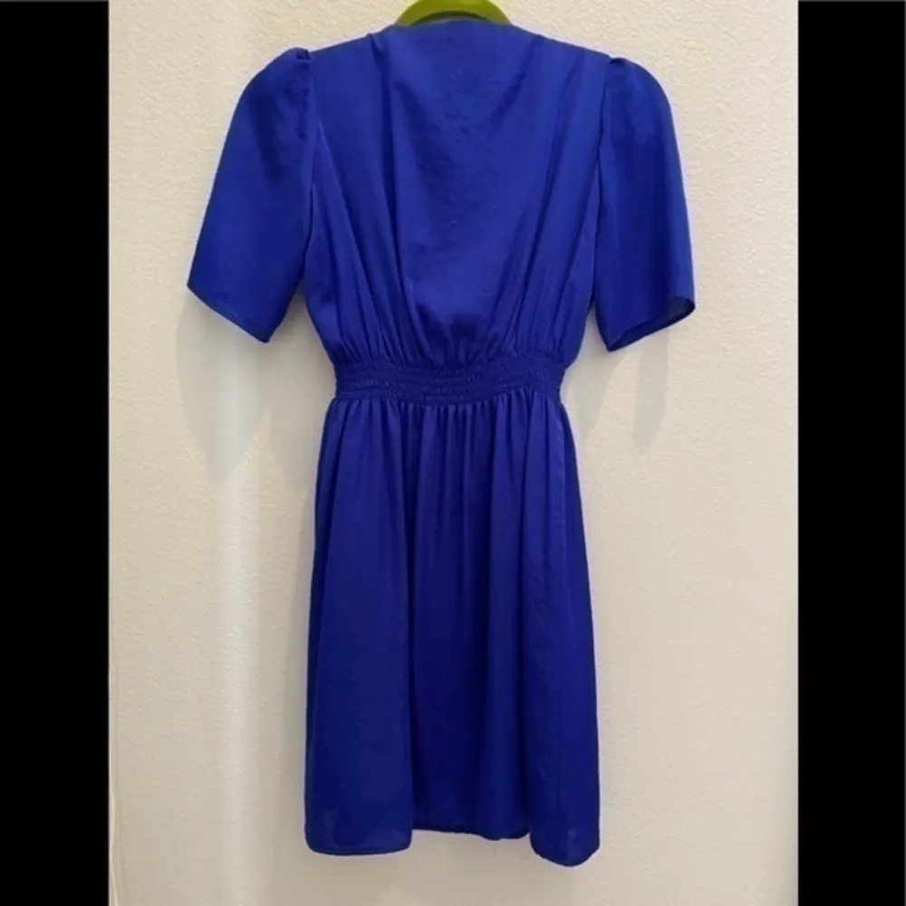 GIANNI BINI S Bejeweled Blue Sateen Dress - Image 9