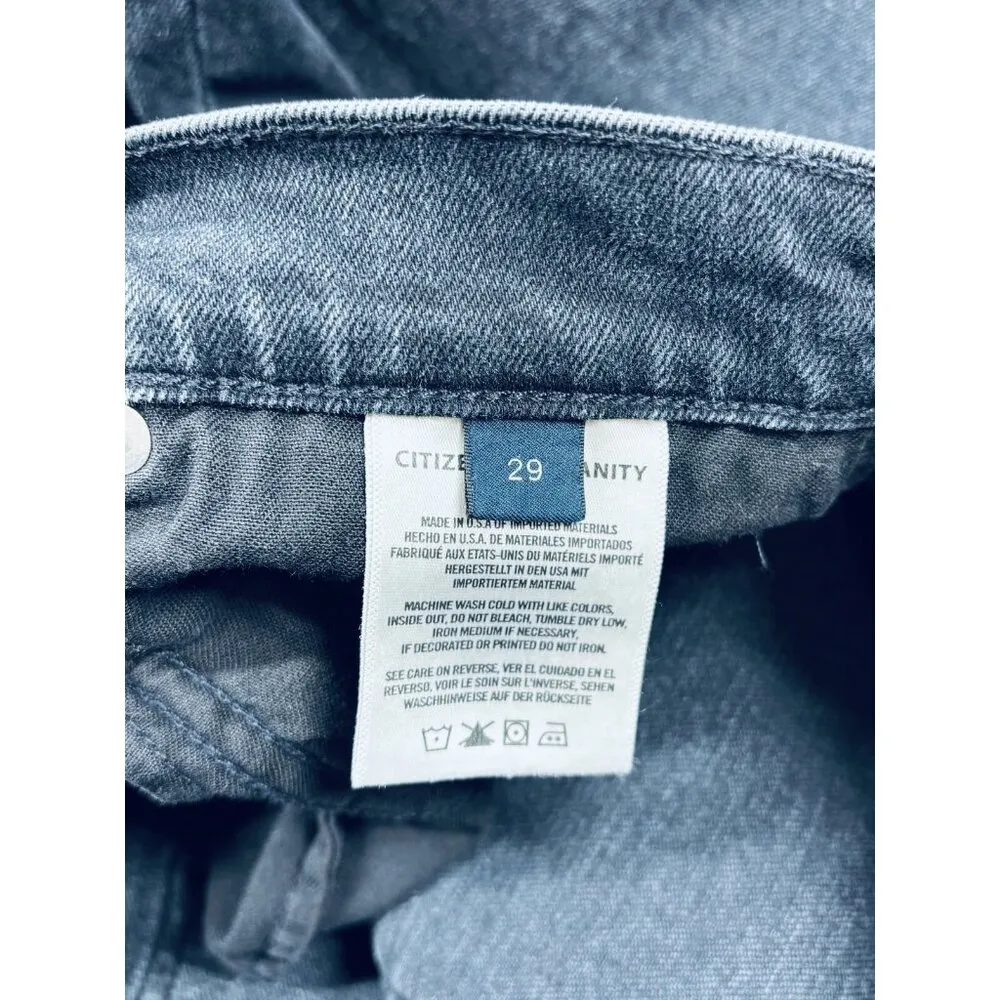 Citizens of Humanity Women Straight & Pencil Midi Skirt 29 Blue Denim Front Slit - Image 6