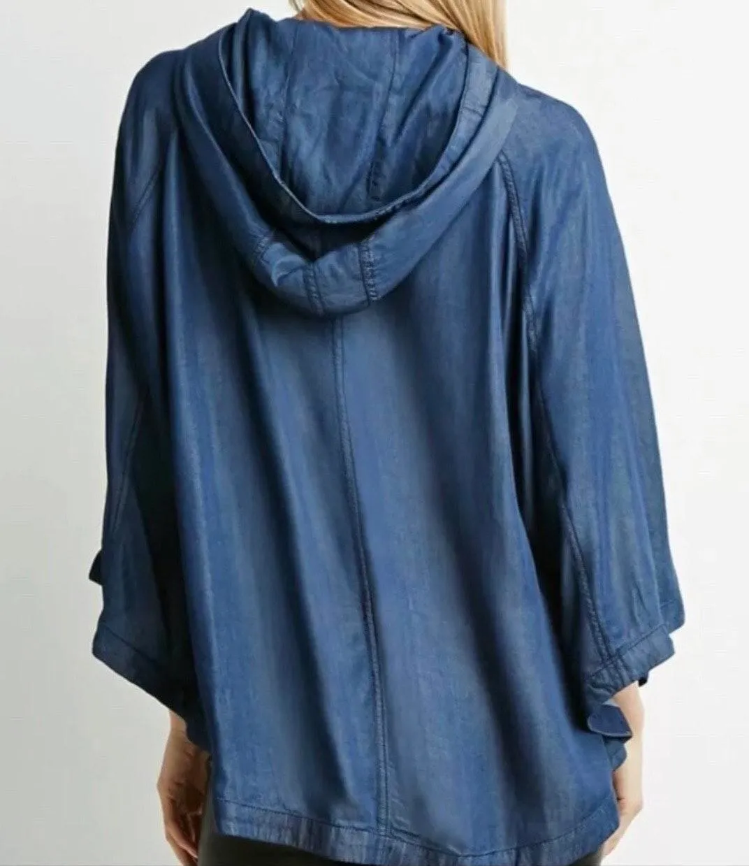 NEW  Contemporary Hood Casual Jacket Dark Denim Women's US Size Small - Image 3