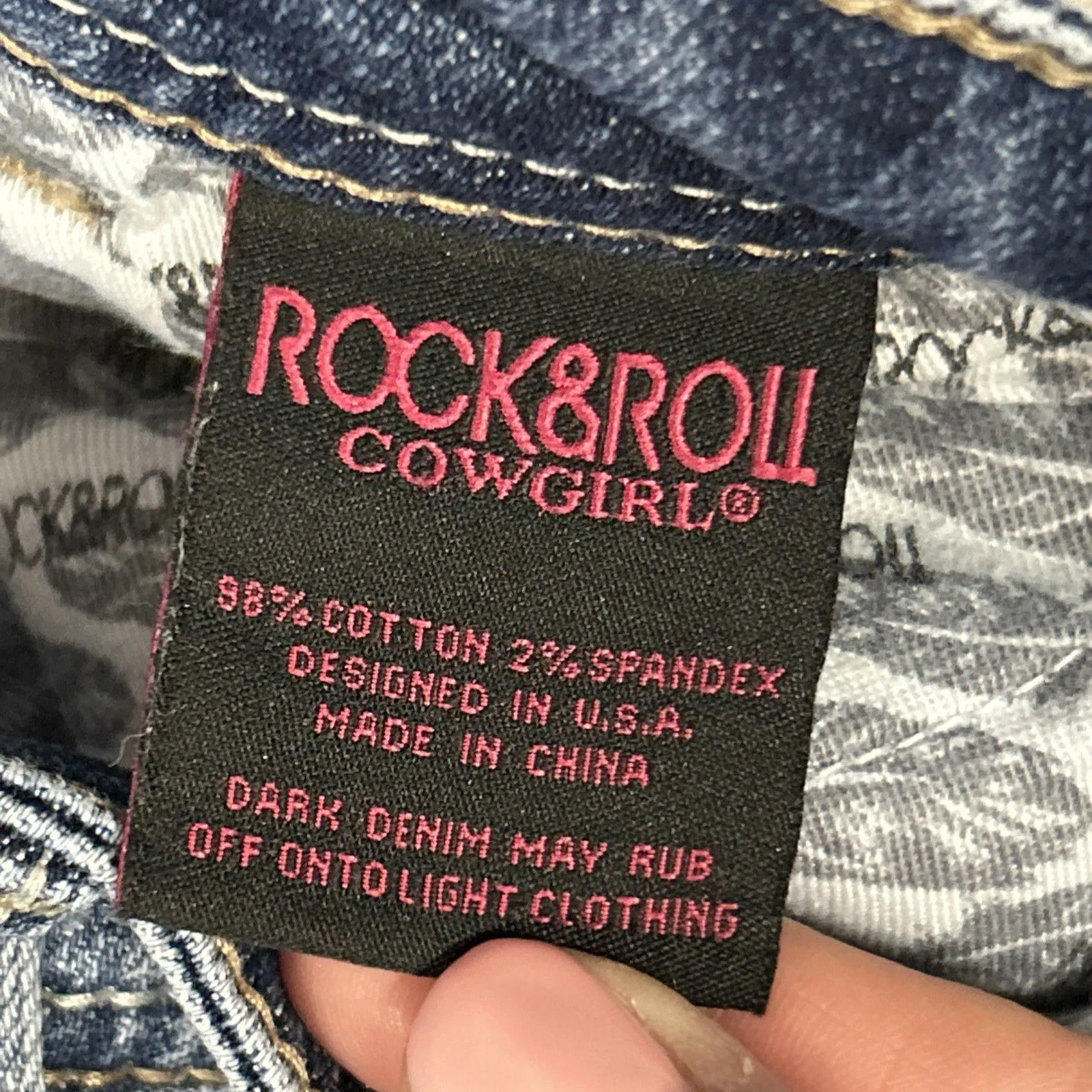 Rock & Roll Jeans Womens 29x33 Rival Low Rise Botocut Medium Wash Cowgirl Rodeo - Image 5