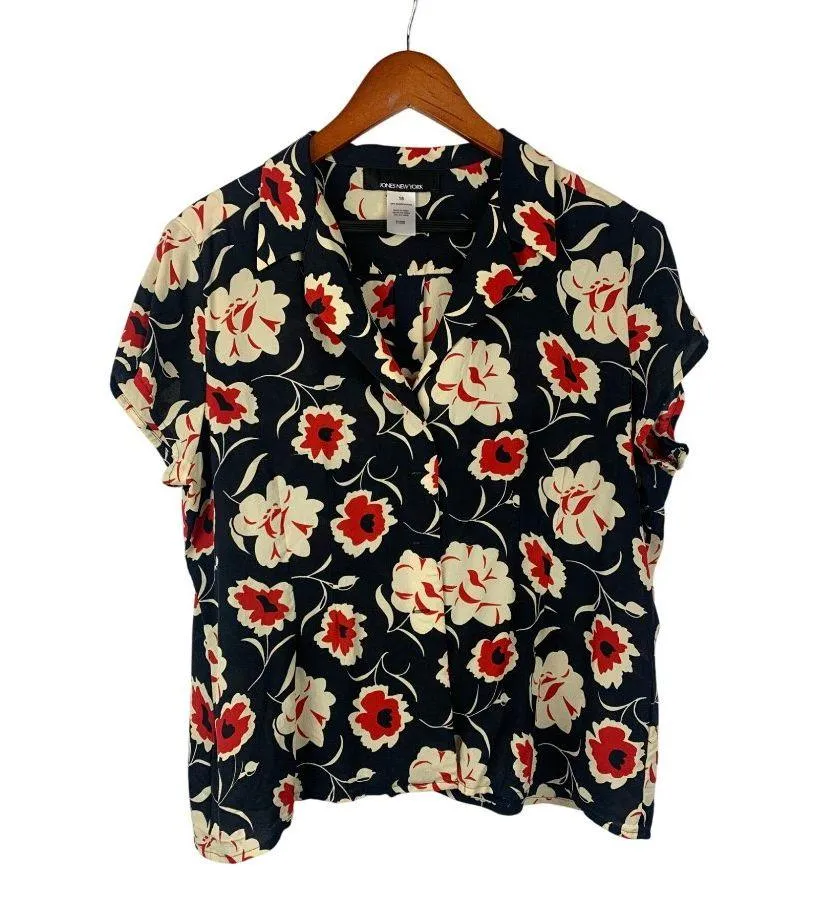 Jones New York Floral Silk Two-Piece Dress Set Size 16 - Image 5