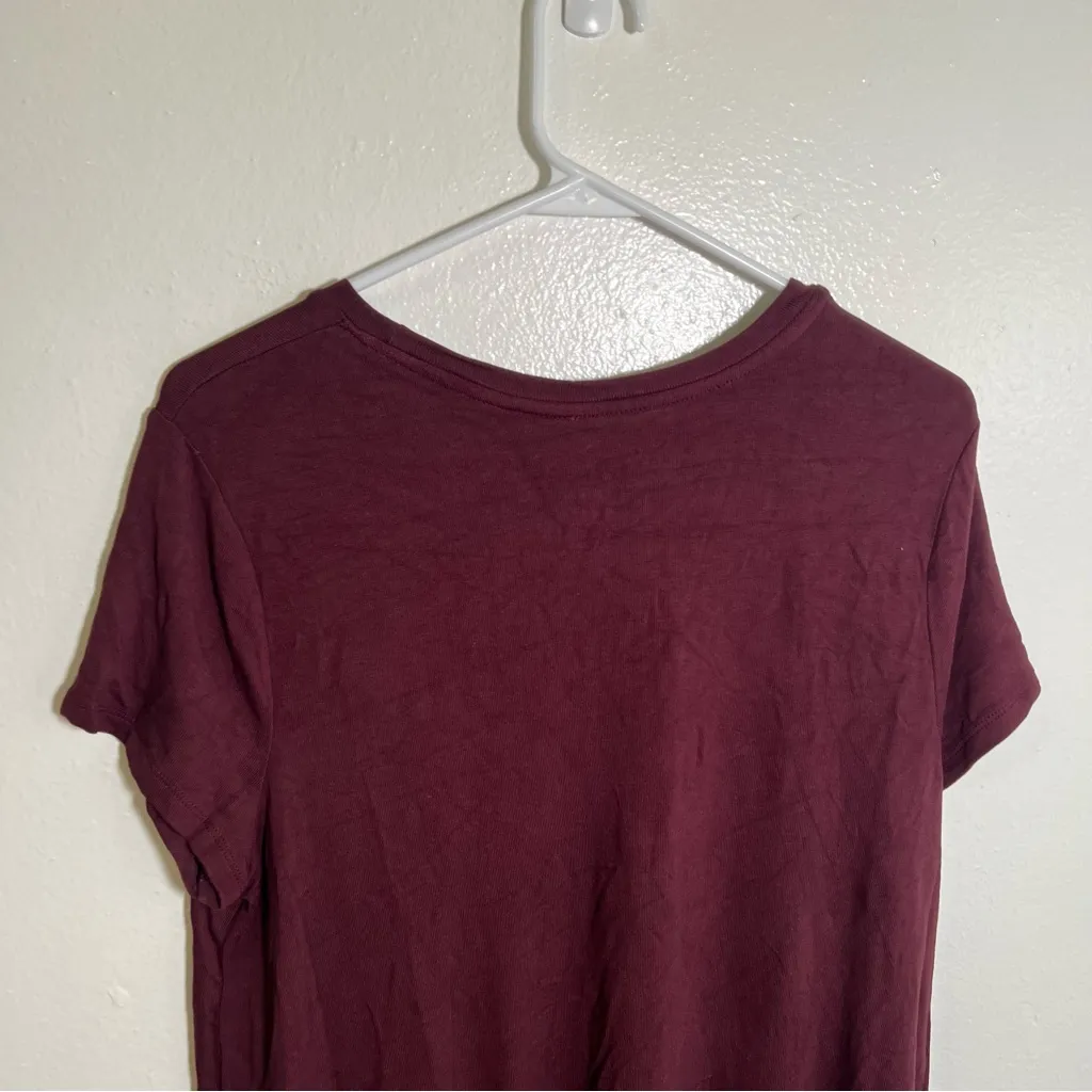 A New Day Crewneck T-Shirt Ribbed Burgundy XL - Image 8