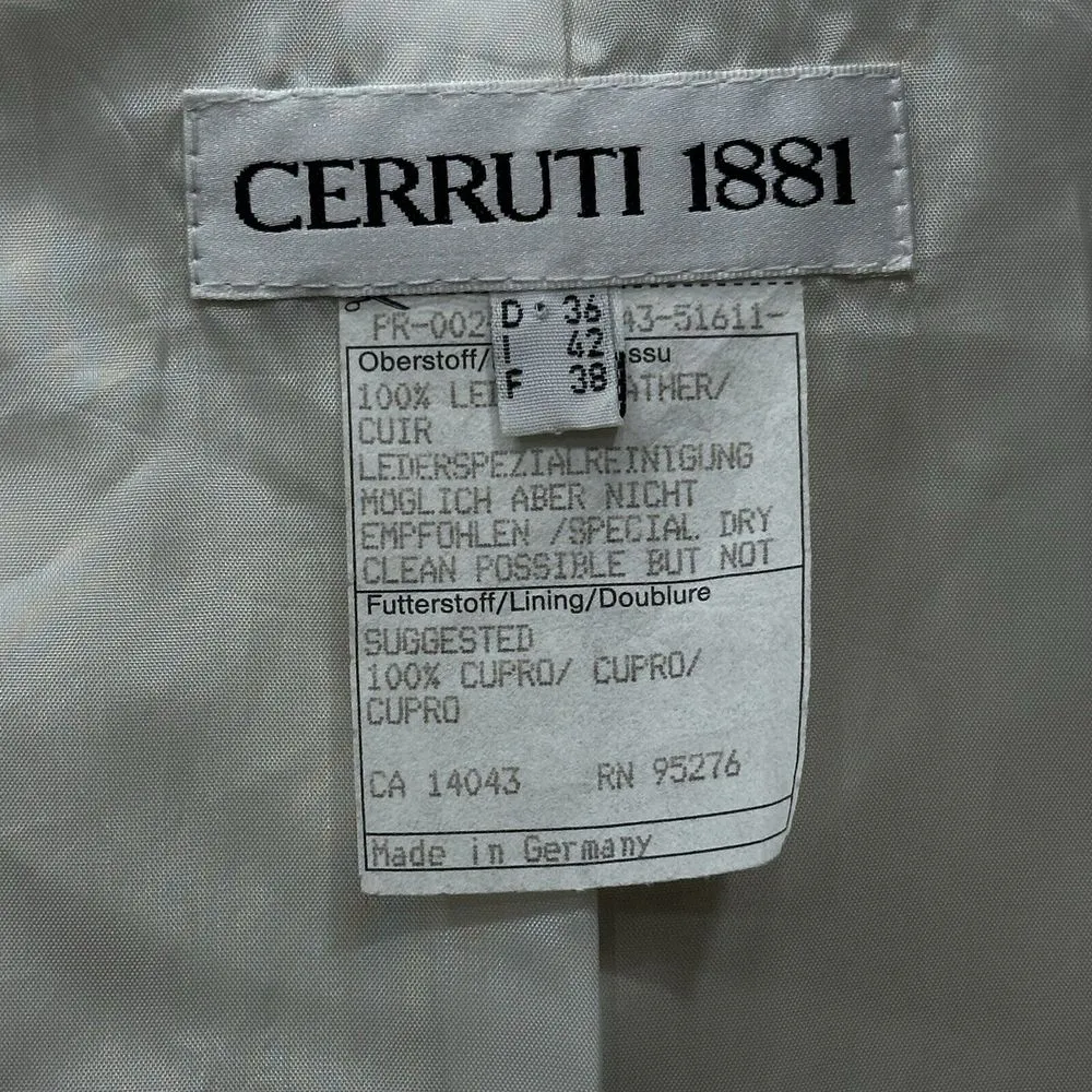 CERRUTI 1881 Women Leather Jacket Size 6 Beige Soft Leather Jacket Vintage Tan - Image 16