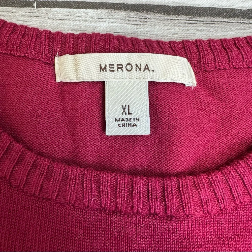 Merona Women's Tank Top Sweater Vest XL Extra Large Wine Merlot Ret Rib Ribbed - Image 6