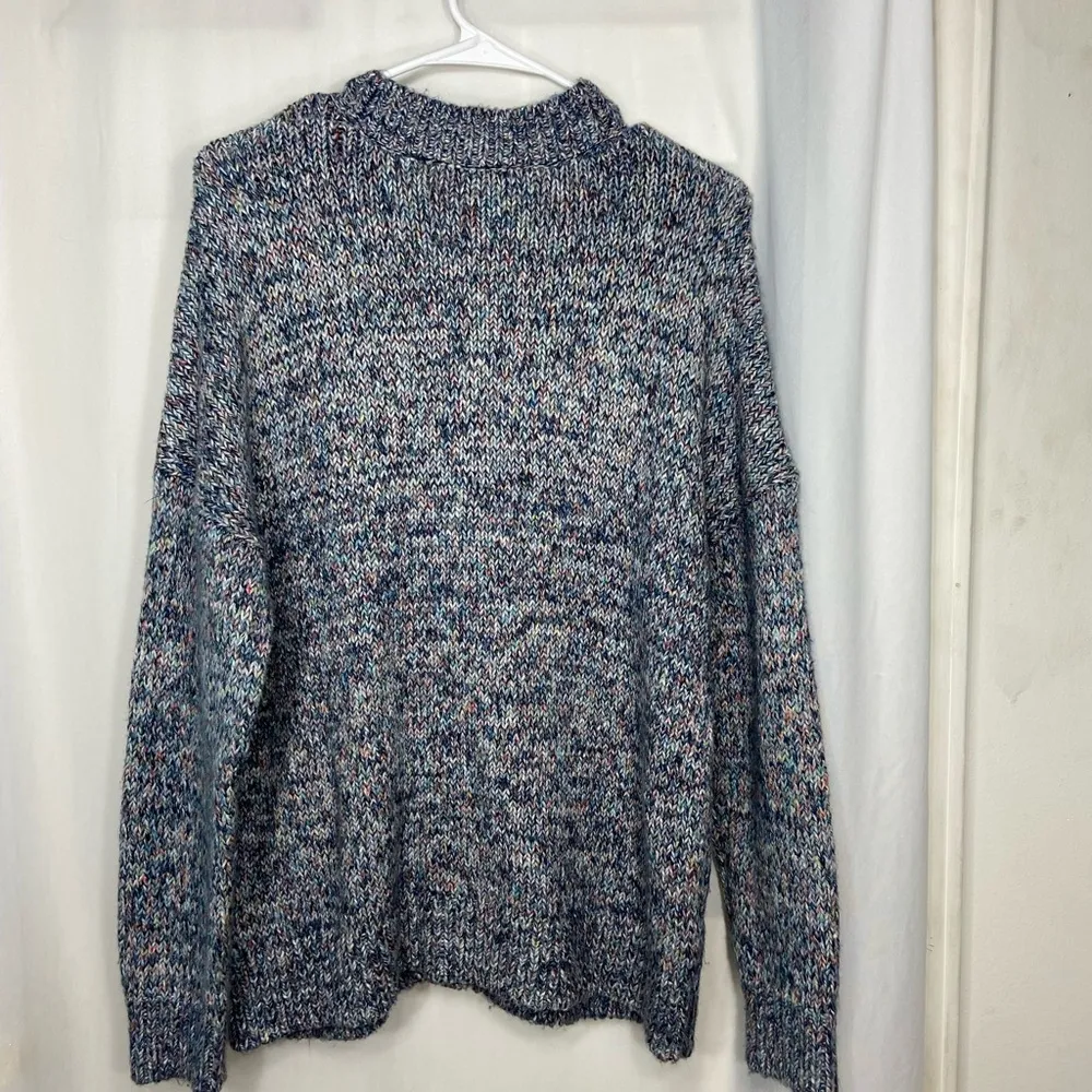 EUC Coldwater Creek women’s blue multicolor speckled knit pocket button cardigan - Image 6