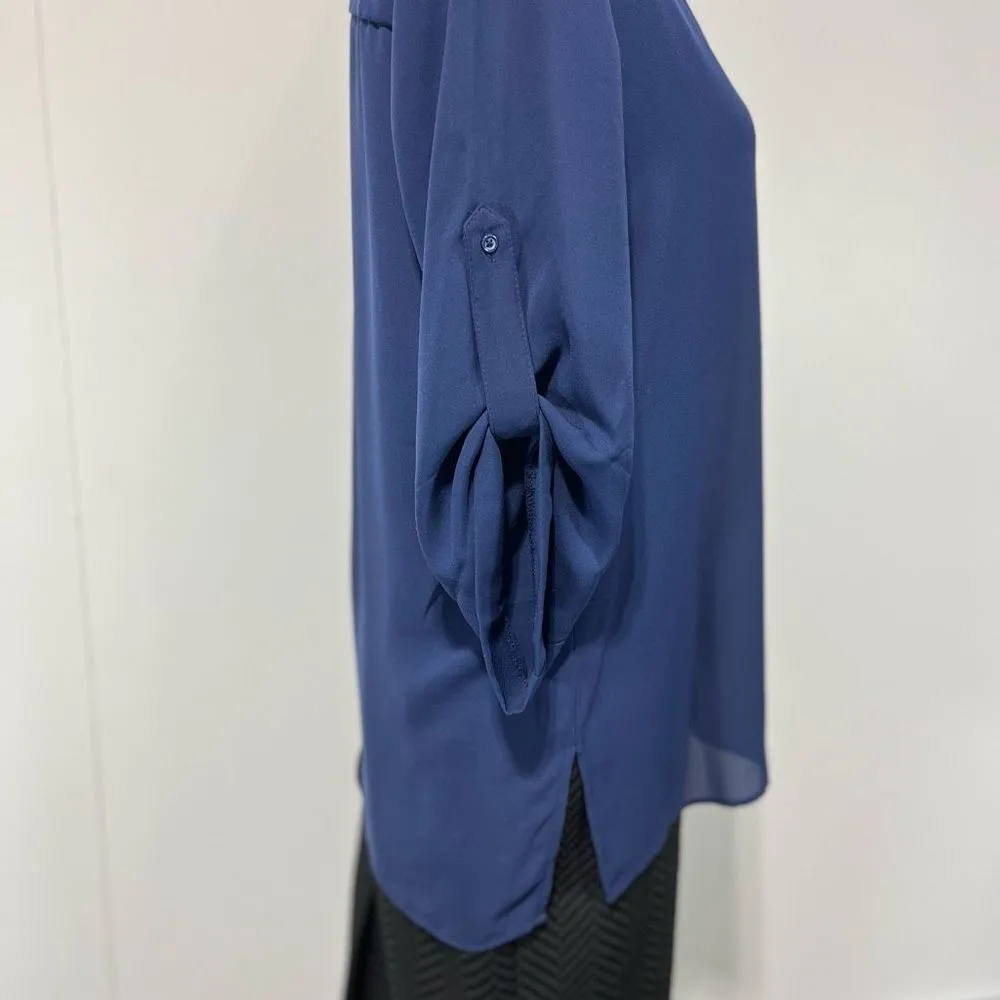Audrey & Celine Navy Blue Blouse Women’s Size Medium - Image 3