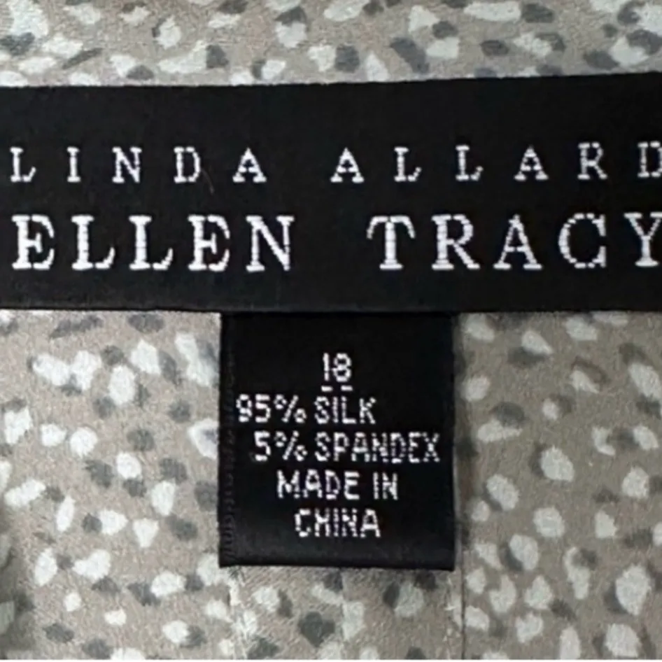 ELLEN TRACY Vintage
Silk Blend Tie Neck
Button
Down Blouse
Size 18 Plus - Image 4