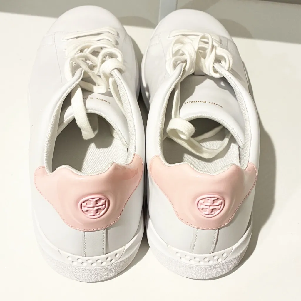 Tory Burch Howell Court White Leather Sneakers Tennis Low Top Size 13 - Image 4