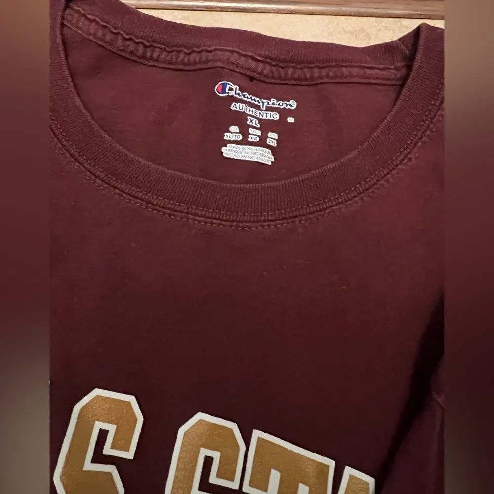 Champion texas state university bobcats long sleeve maroon and gold shirt - Image 2