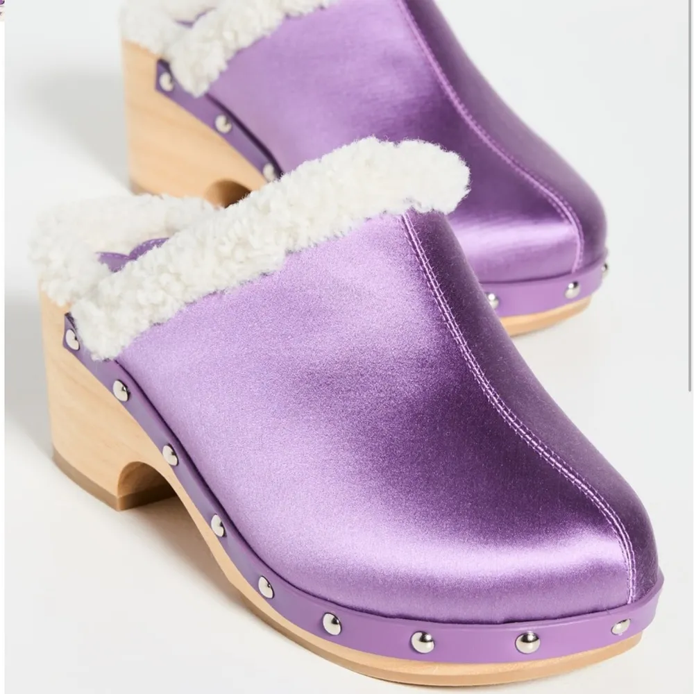 Sleeper Matilda Shearling Clogs in Lilac - Image 3