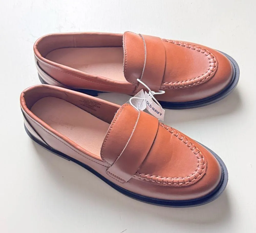 Old Navy Women's Low Heel Preppy Style Cognac Modern Penny Loafer Sz 8 - Image 8