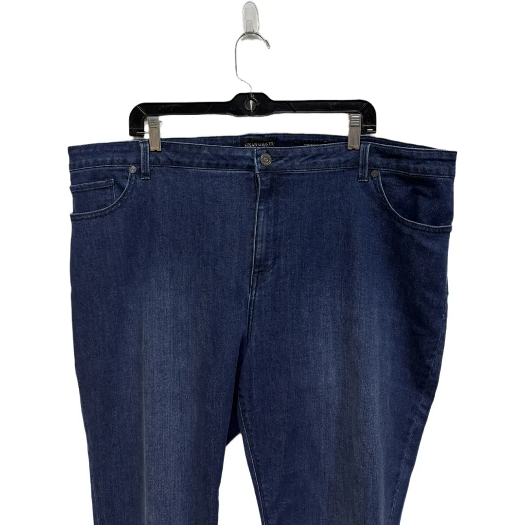 Susan Graver Cropped Back Fringe Denim Jeans Size 22W petite casual everyday - Image 2