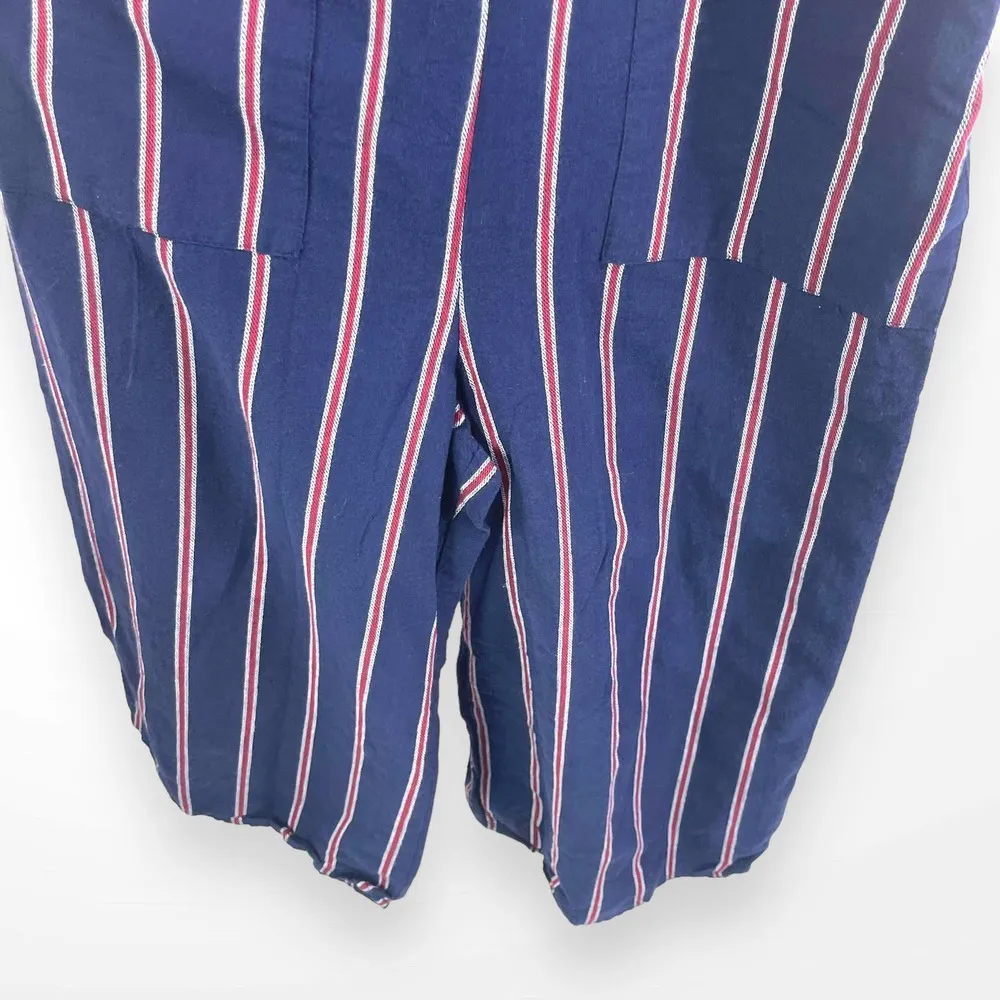 UNIVERSAL THREAD Blue Red Striped Sleeveless Jumpsuit - Image 5
