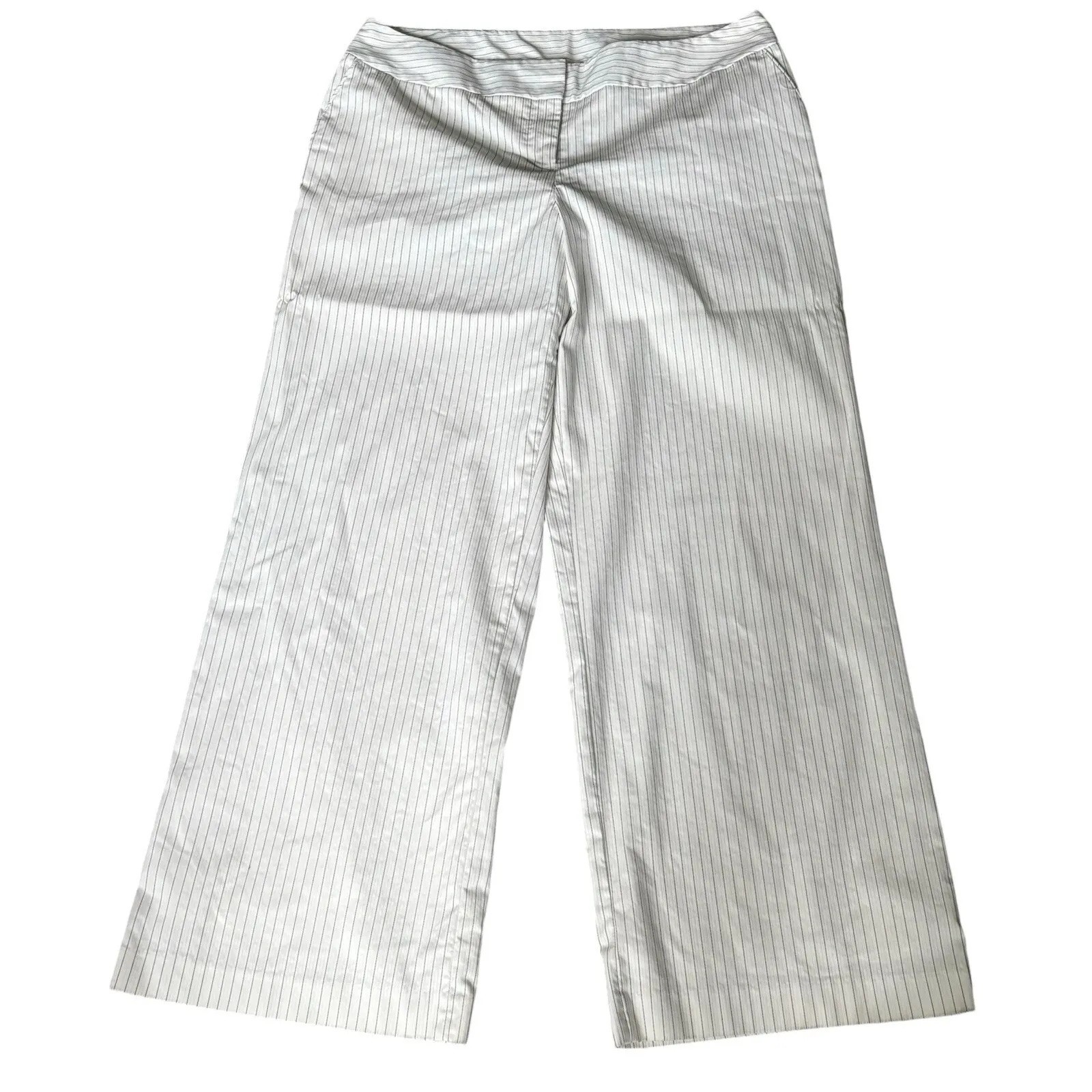 Lane Bryant White Pinstripe Wide Leg Lined Women's Pants Trousers Size‎ 16 - Image 2