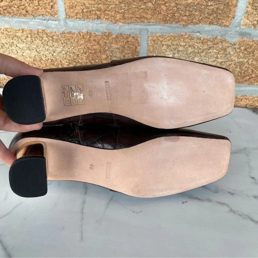 Nanushka Clarence Croc Effect Leather Ankle
Boots size 40/9.5 Brown - Image 8