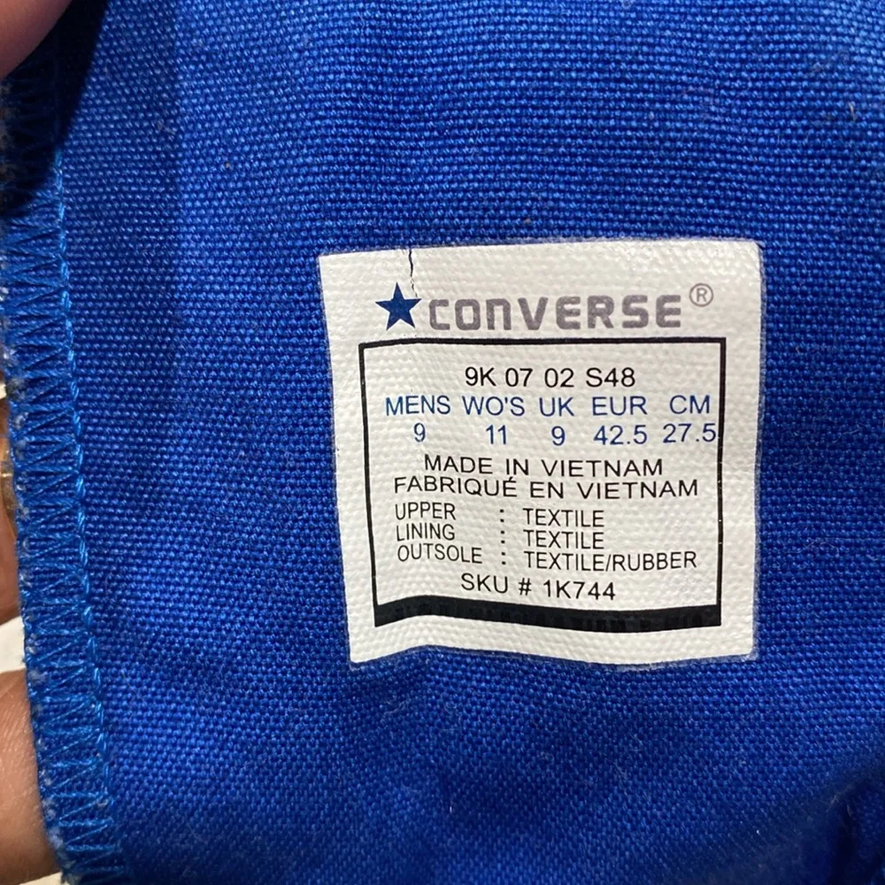 Converse All Star Chuck Taylor High Top Blue Sneakers Men’s 9 Women’s 11 - Image 4