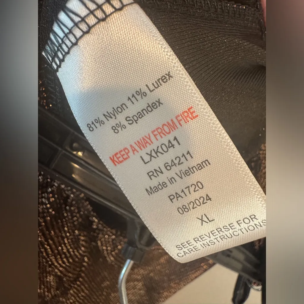 Linea Donatella NWT Women’s Metallic Copper‎ Black Pajama Set Size XL - Image 7