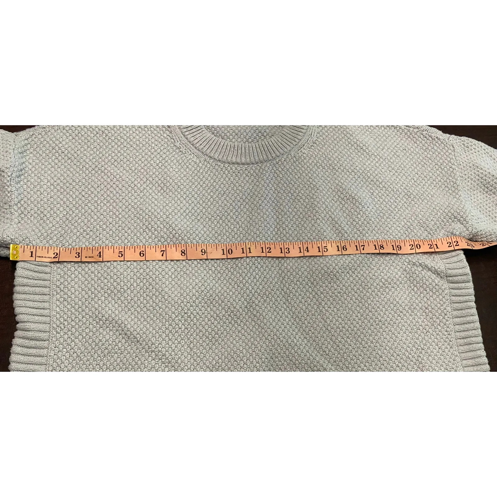 Madewell Textured Knit Chunky Crewneck Sweater Gray Cotton Blend Warm Med Fisher - Image 5