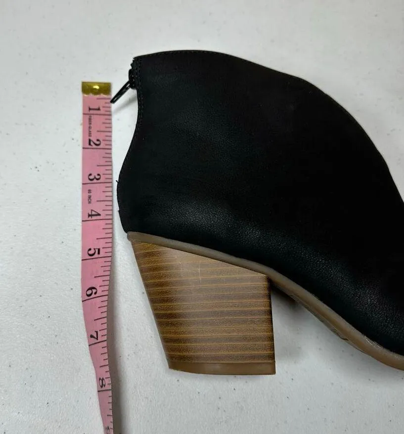 A2 by Aerosoles Women's Black Gravity Top Slit Heeled Boots Size 9 Tan Booties - Image 15