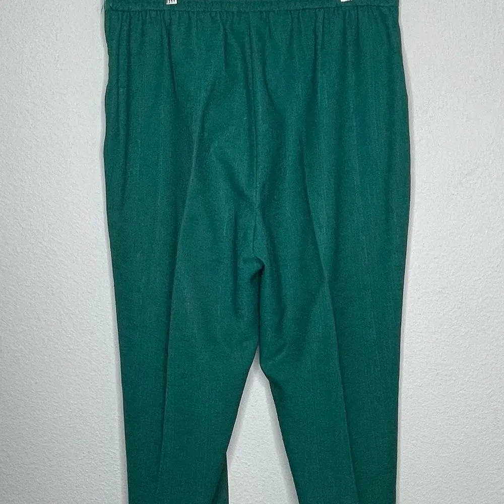 Vintage Sag Harbor Pantsuit Green‎ Black Size 16 - Image 6