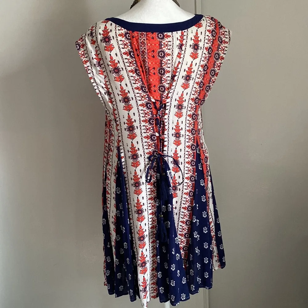 Anthropologie Maeve Woman’s Boho Sleeveless Cut Out Trapeze Skirt Mini Dress - Image 5