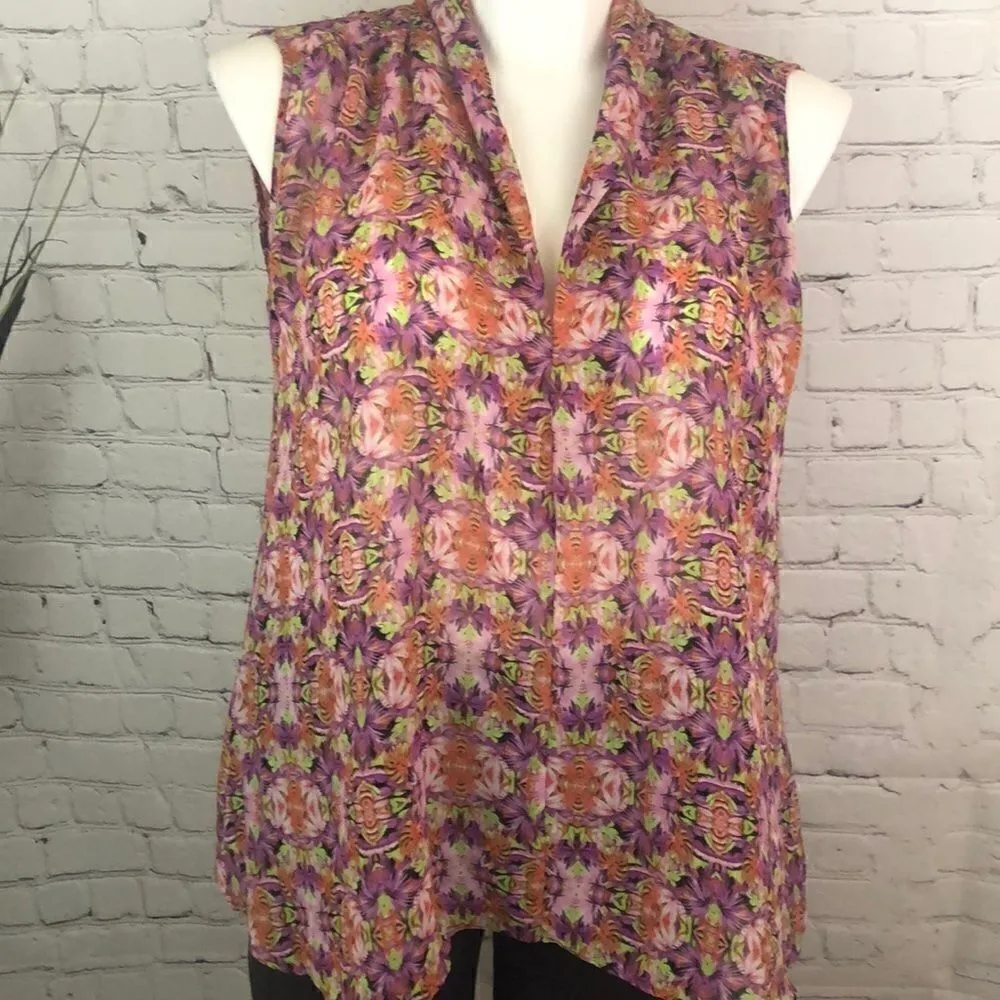 Bisou Bisou sheer bareback pink purple top - Image 3