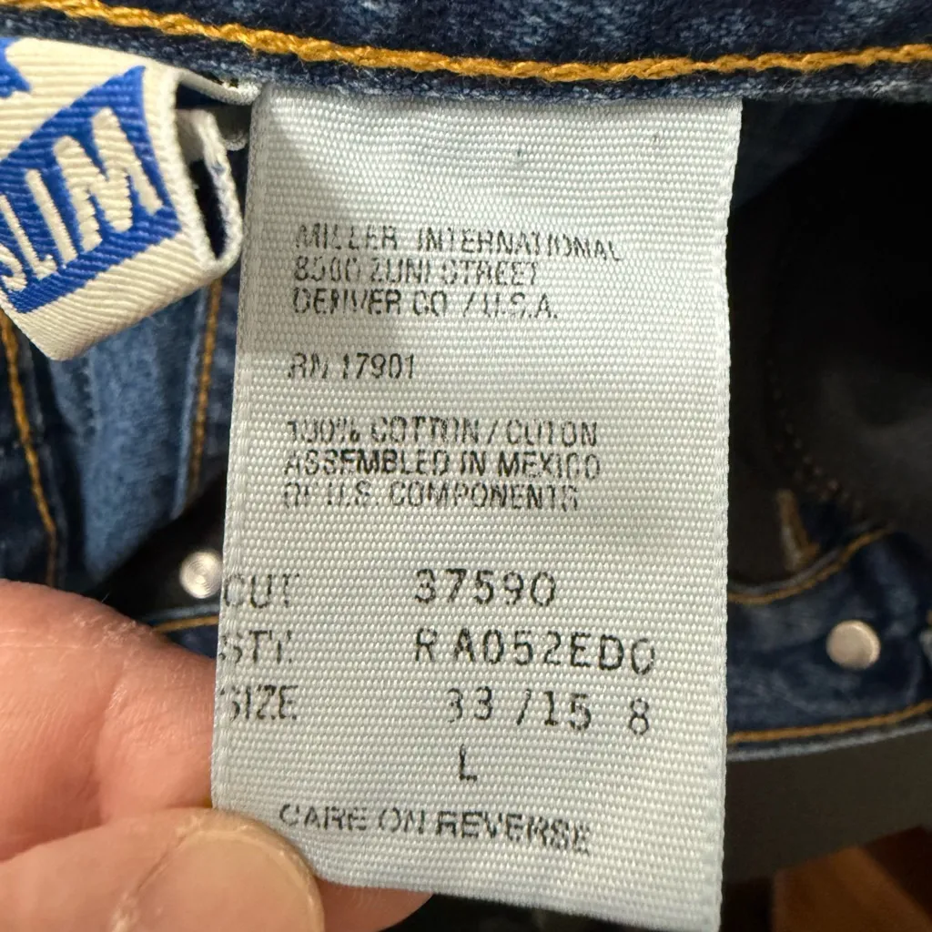 Vintage Rockies Jeans Size 33/15 Blue Denim - Image 8