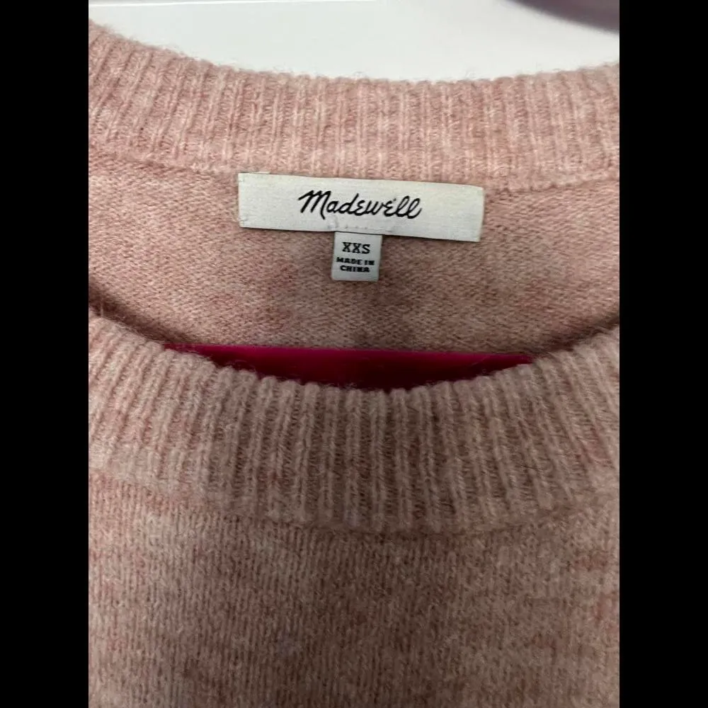 Madewell Gladwell Balloon Sleeve Pink Pullover Sweater size XXS - Image 4