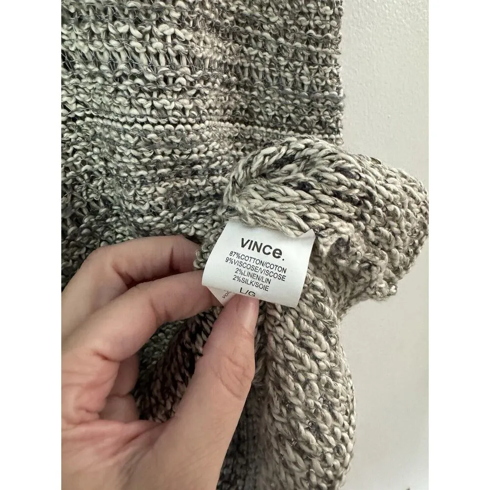 NWT Vince Beige Loose Knit Rustic Boho Casual Women’s Tank Top Size Large - Image 7