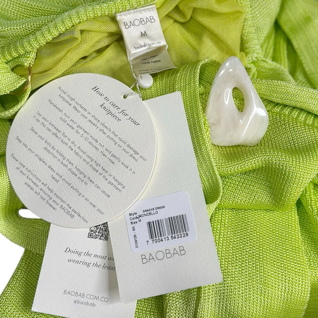 BAOBAB Grace Knit Maxi Dress, Limoncello, Medium Green - Image 10
