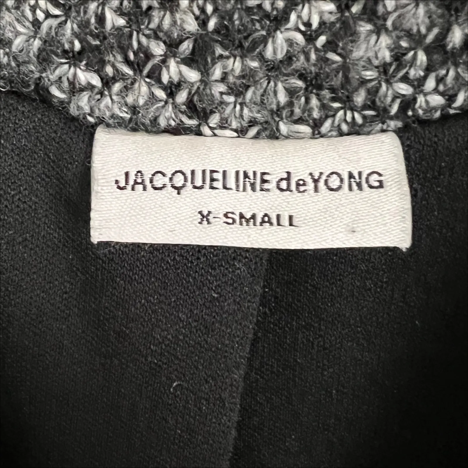 Jacqueline De Yong Gray & Black Marled Knit Button Front Coat Size XS - Image 7