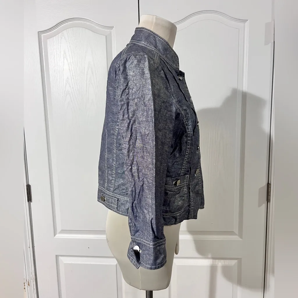 Etcetera 100% Linen/Cotton Blend Button Jacket - sz 8‎ - Image 3