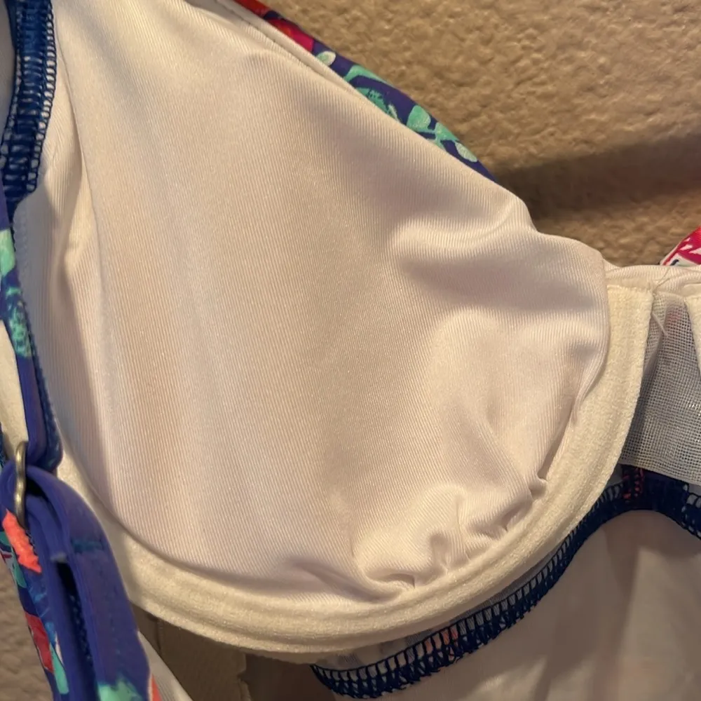 Lands End Women’s Galaxy Blue Blossom Floral Tankini Top New Size 4 - Image 7