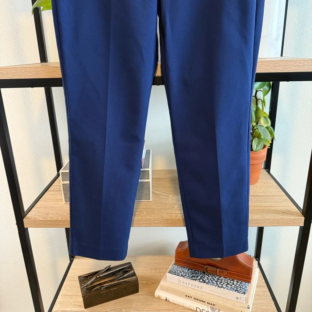 Express Columnist Mid-Rise Cropped Navy Woven Career Dress Pant Trouser, 2P - Image 3