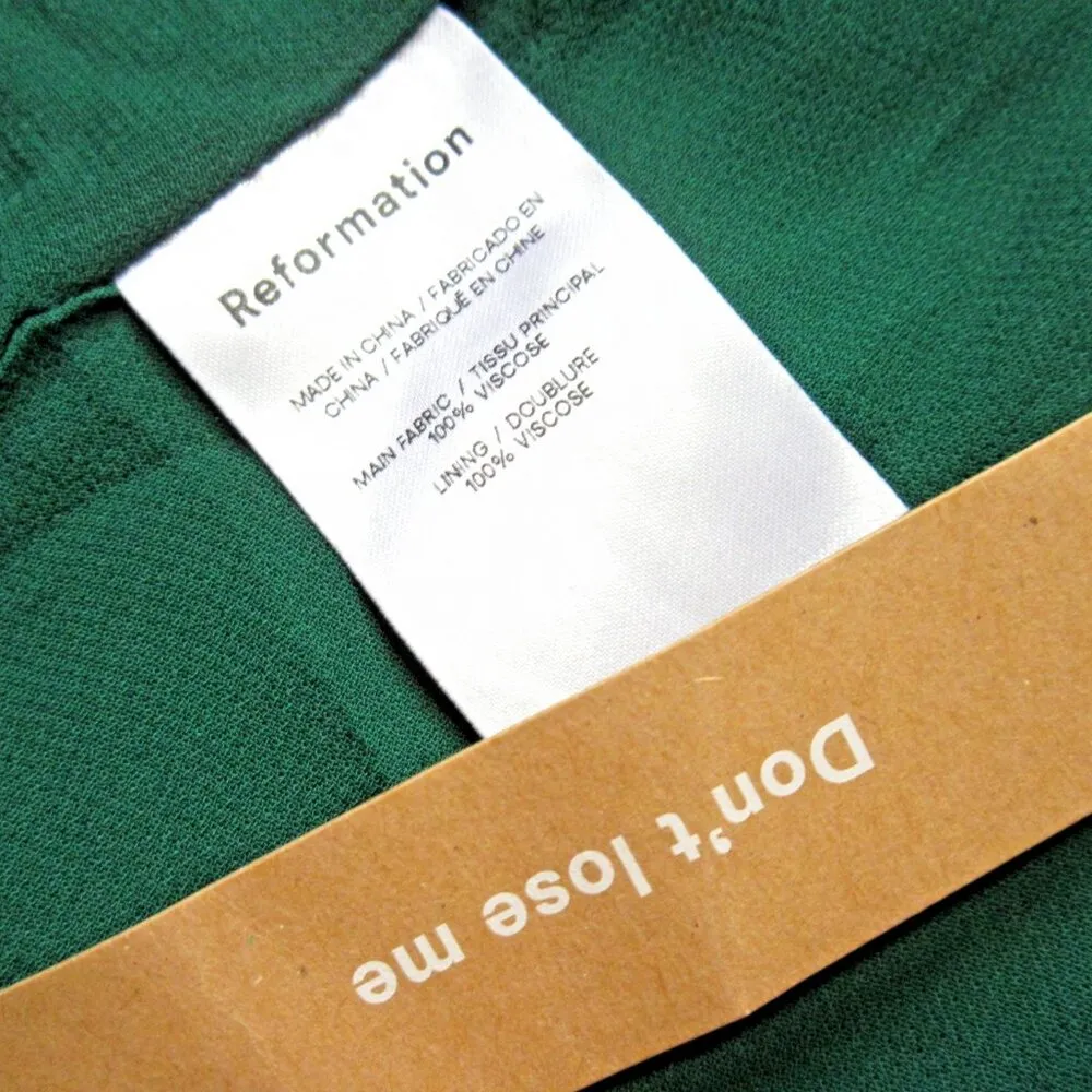 NWT Reformation Juliette Midi in Emerald Green Side Slit Tie Straps Tank Dress 2 - Image 4