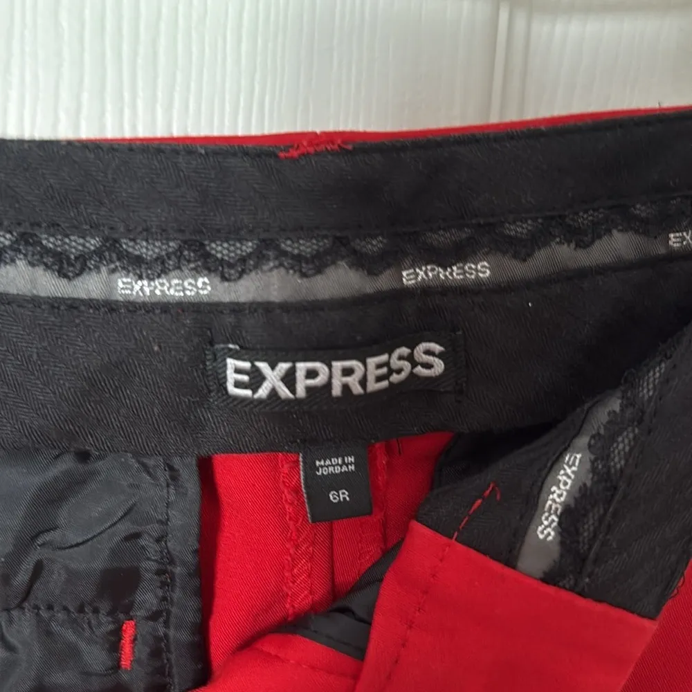 EXPRESS  Bold Red Trousers boot cut size 6r low rise - Image 2